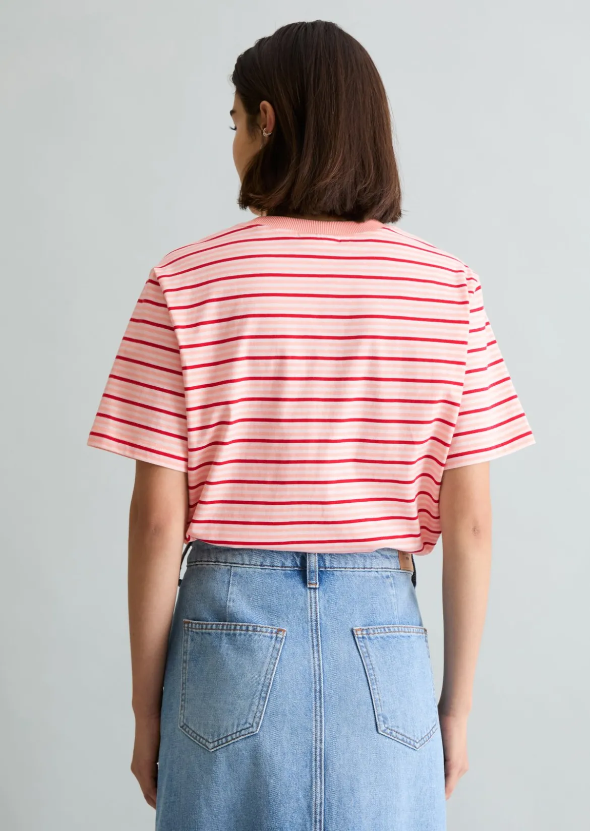 Streifen-T-Shirt relaxed aus Baumwoll-Single-Jersey