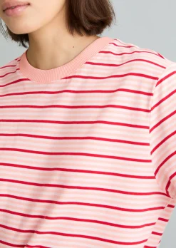 Streifen-T-Shirt relaxed aus Baumwoll-Single-Jersey