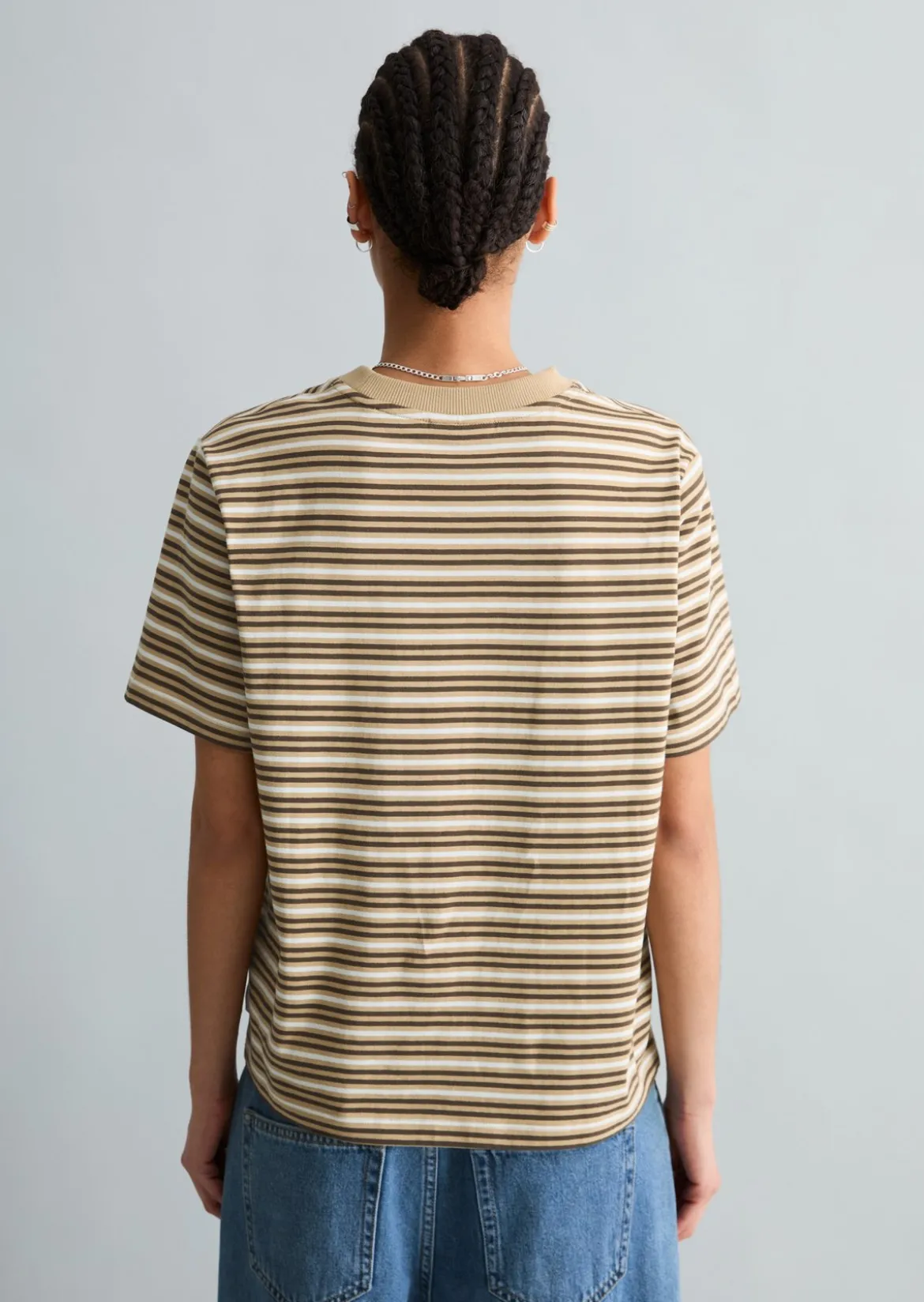 Streifen-T-Shirt relaxed aus Baumwoll-Single-Jersey