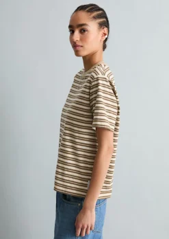 Streifen-T-Shirt relaxed aus Baumwoll-Single-Jersey