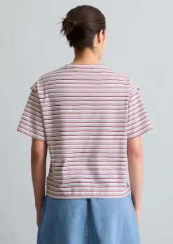 Streifen-T-Shirt relaxed mit Tunnelzug am Saum