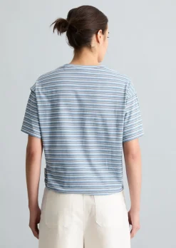 Streifen-T-Shirt relaxed mit Tunnelzug am Saum