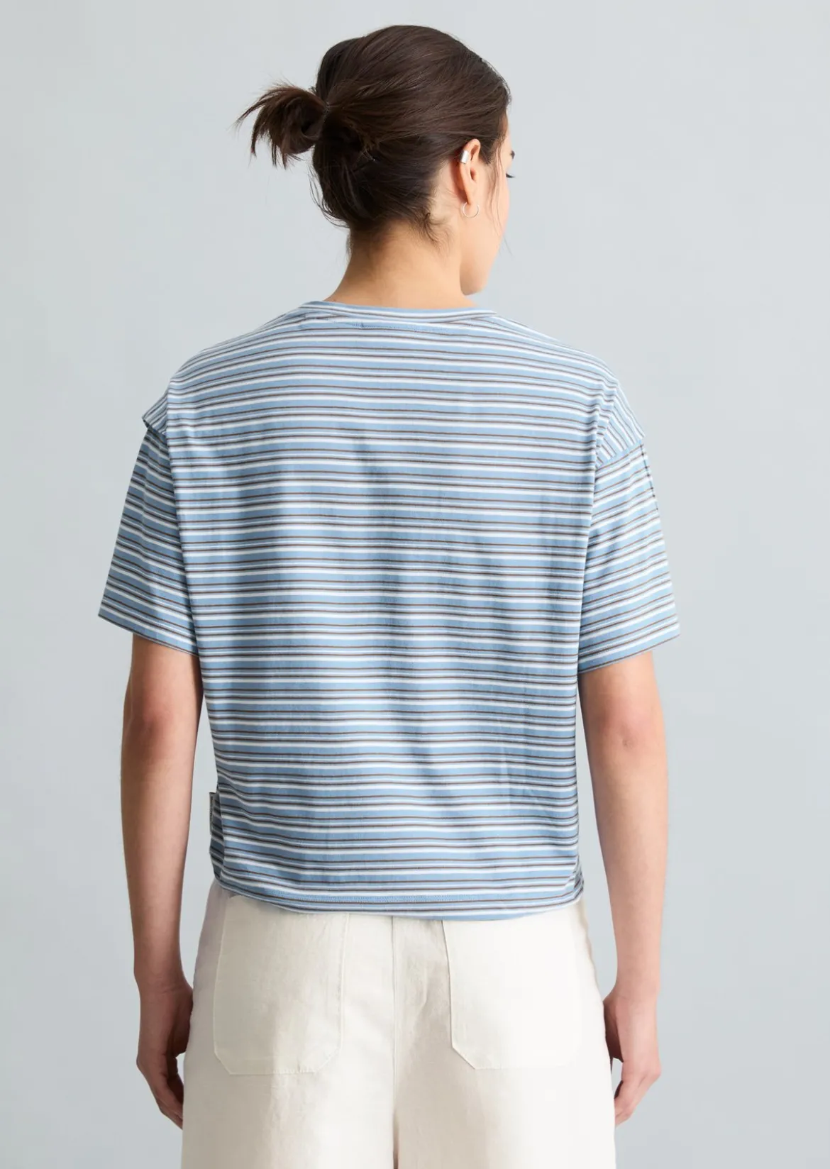Streifen-T-Shirt relaxed mit Tunnelzug am Saum