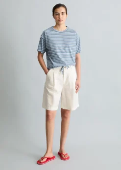 Streifen-T-Shirt relaxed mit Tunnelzug am Saum