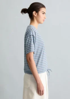 Streifen-T-Shirt relaxed mit Tunnelzug am Saum