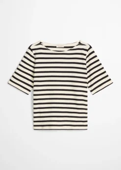 Streifen-T-Shirt straight aus weichem Jersey