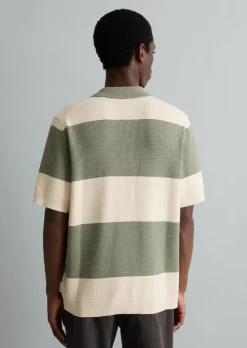 Strick Poloshirt regular mit Waffelstruktur