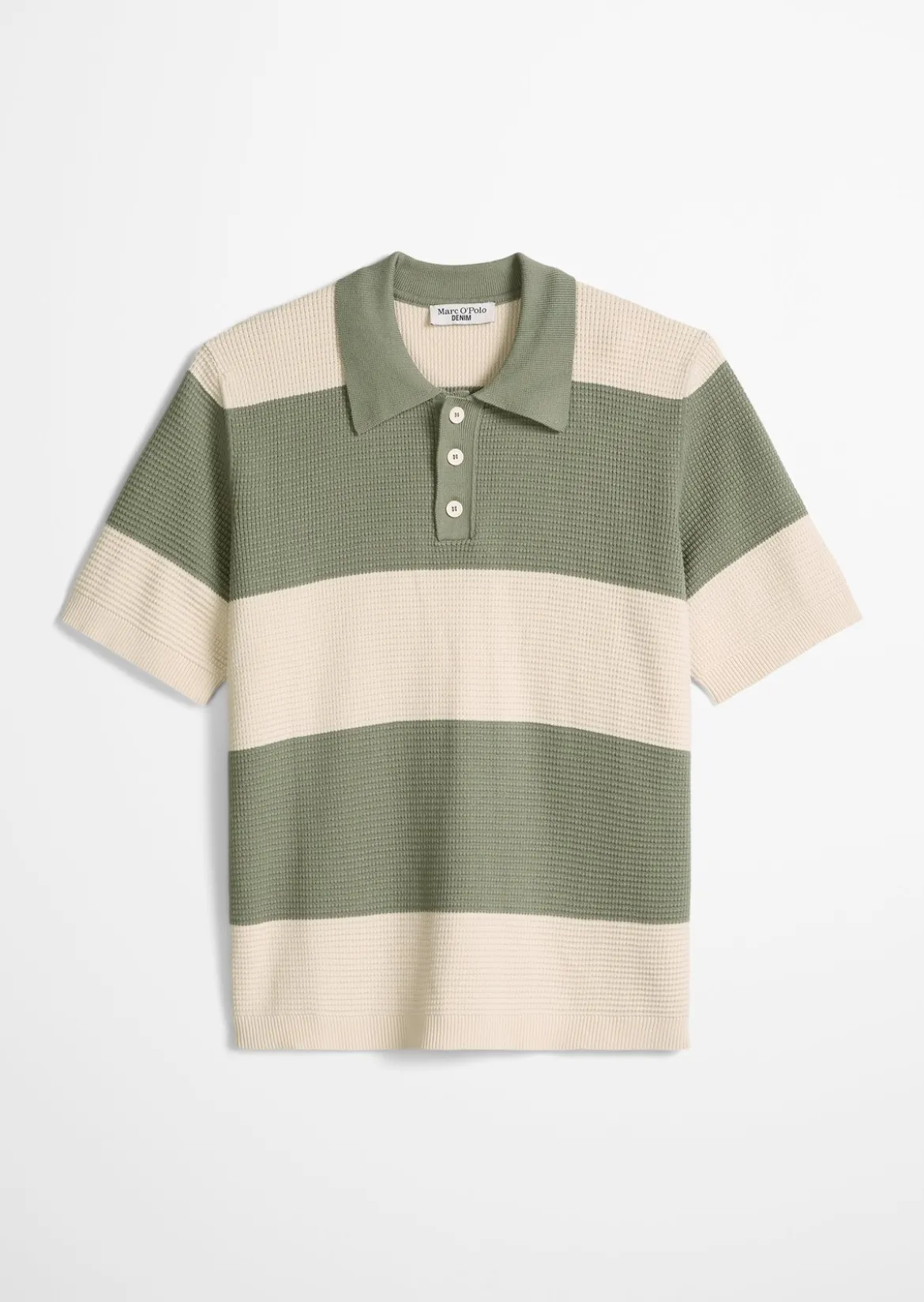 Strick Poloshirt regular mit Waffelstruktur
