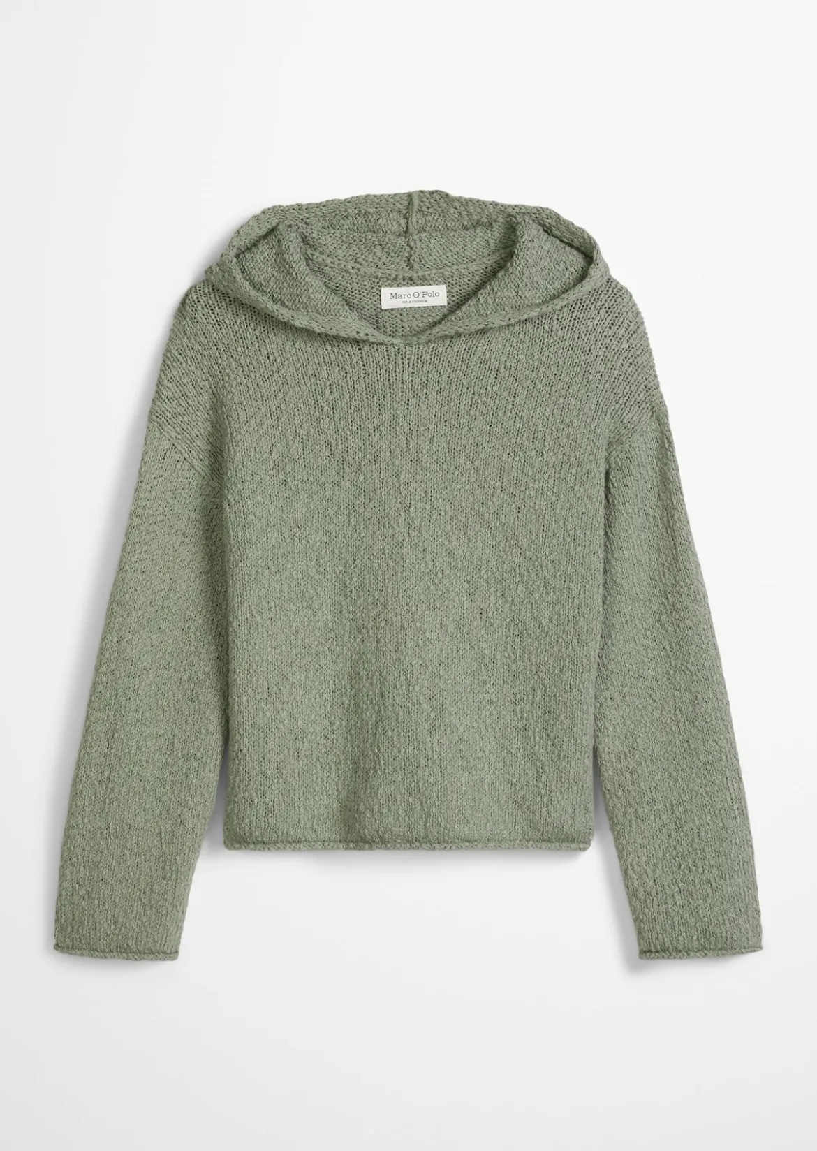 Strick-Hoodie loose cropped aus Organic-Cotton-Mix-Slub