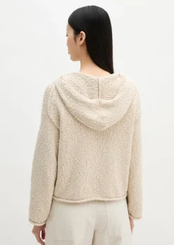 Strick-Hoodie loose cropped aus Organic-Cotton-Mix-Slub