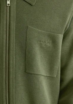 Strickjacke loose mit Reißverschluss und Polokragen
