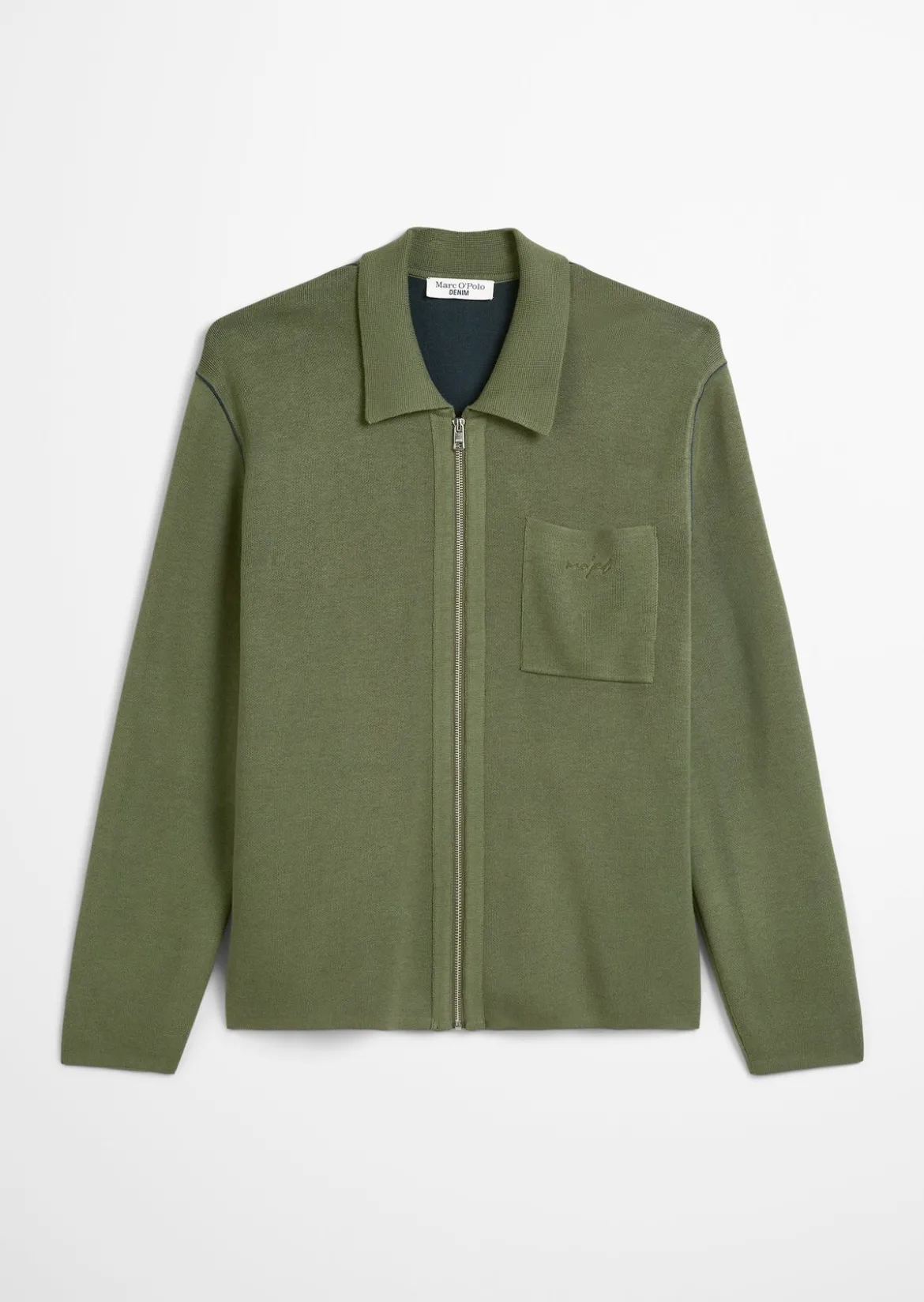 Strickjacke loose mit Reißverschluss und Polokragen