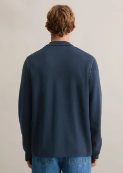 Strickjacke loose mit Reißverschluss und Polokragen