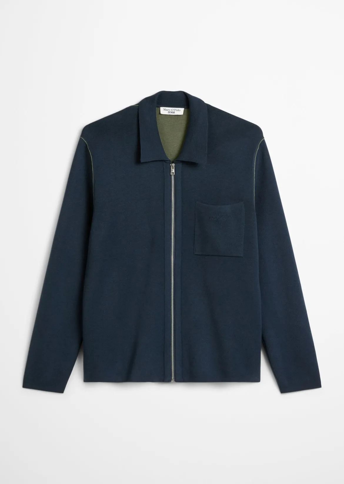 Strickjacke loose mit Reißverschluss und Polokragen
