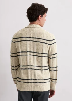 Strickjacke mit Kragen regular mit spannendem Struktur-Mix