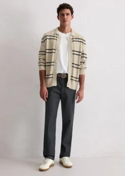 Strickjacke mit Kragen regular mit spannendem Struktur-Mix