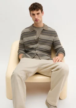 Strickjacke regular aus Bio-Baumwolle und Leinen