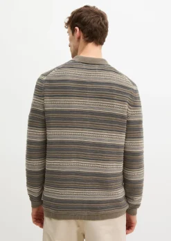 Strickjacke regular aus Bio-Baumwolle und Leinen
