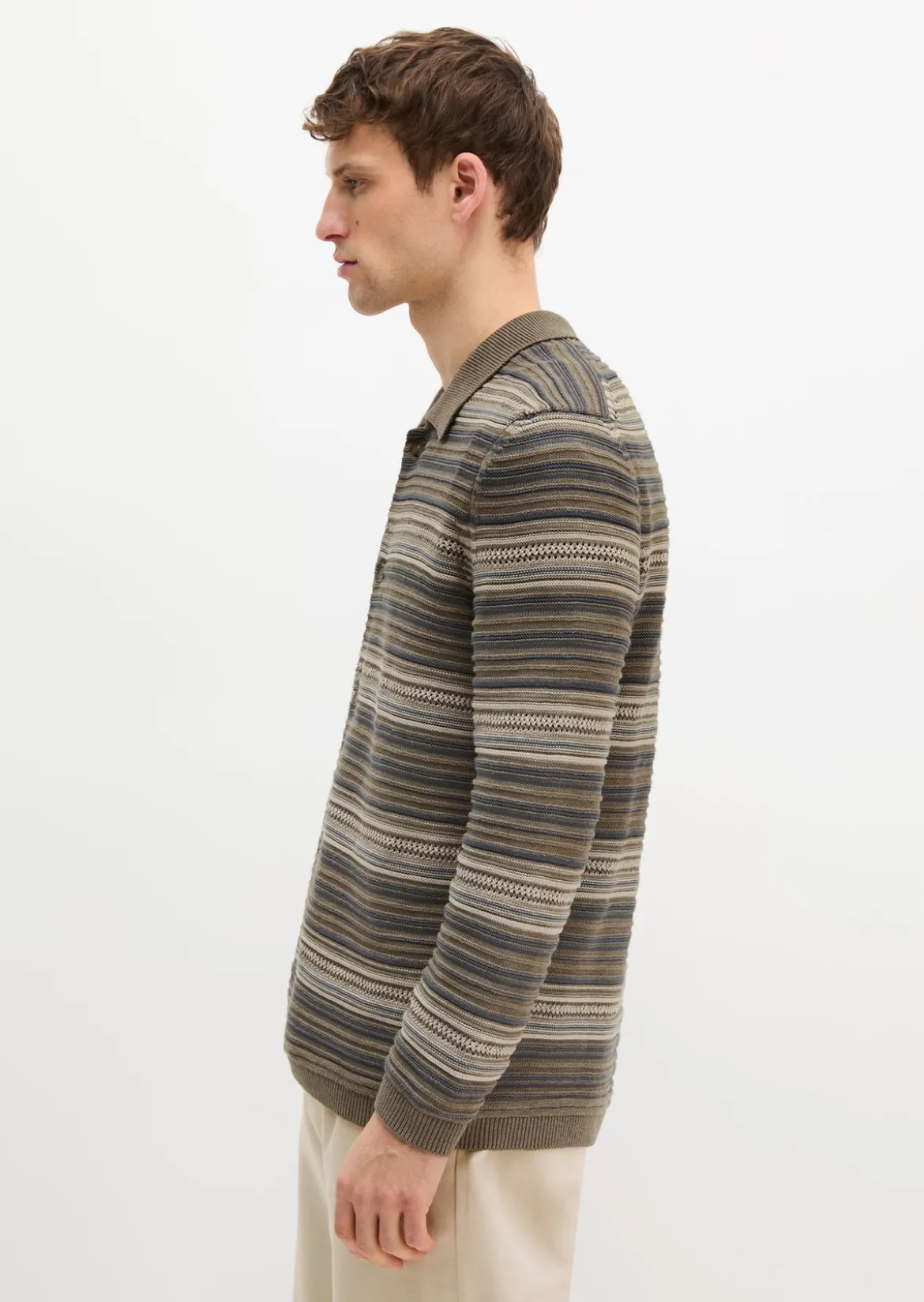 Strickjacke regular aus Bio-Baumwolle und Leinen