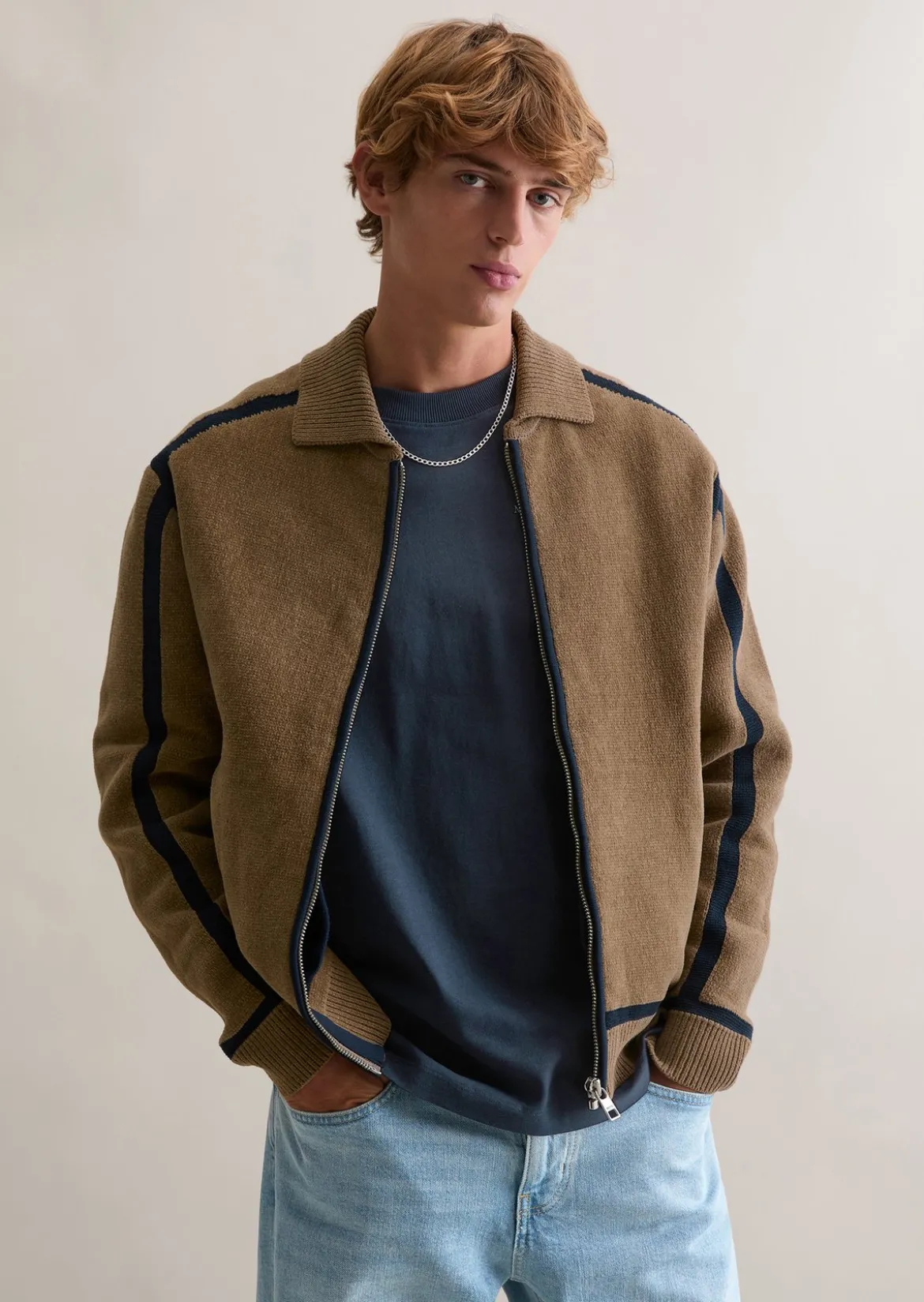 Strickjacke regular aus weichem Bio-Baumwoll-Chenille