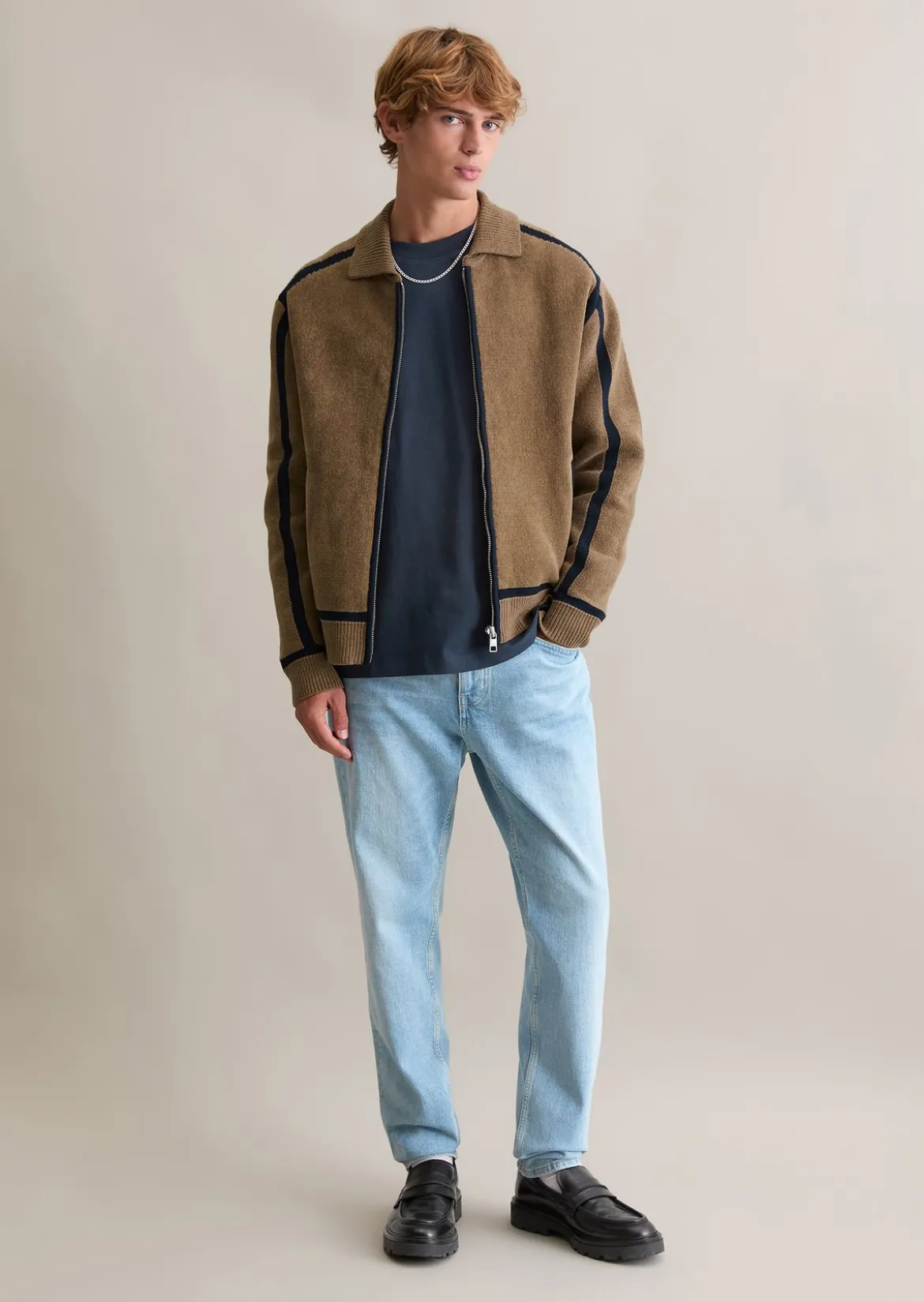 Strickjacke regular aus weichem Bio-Baumwoll-Chenille