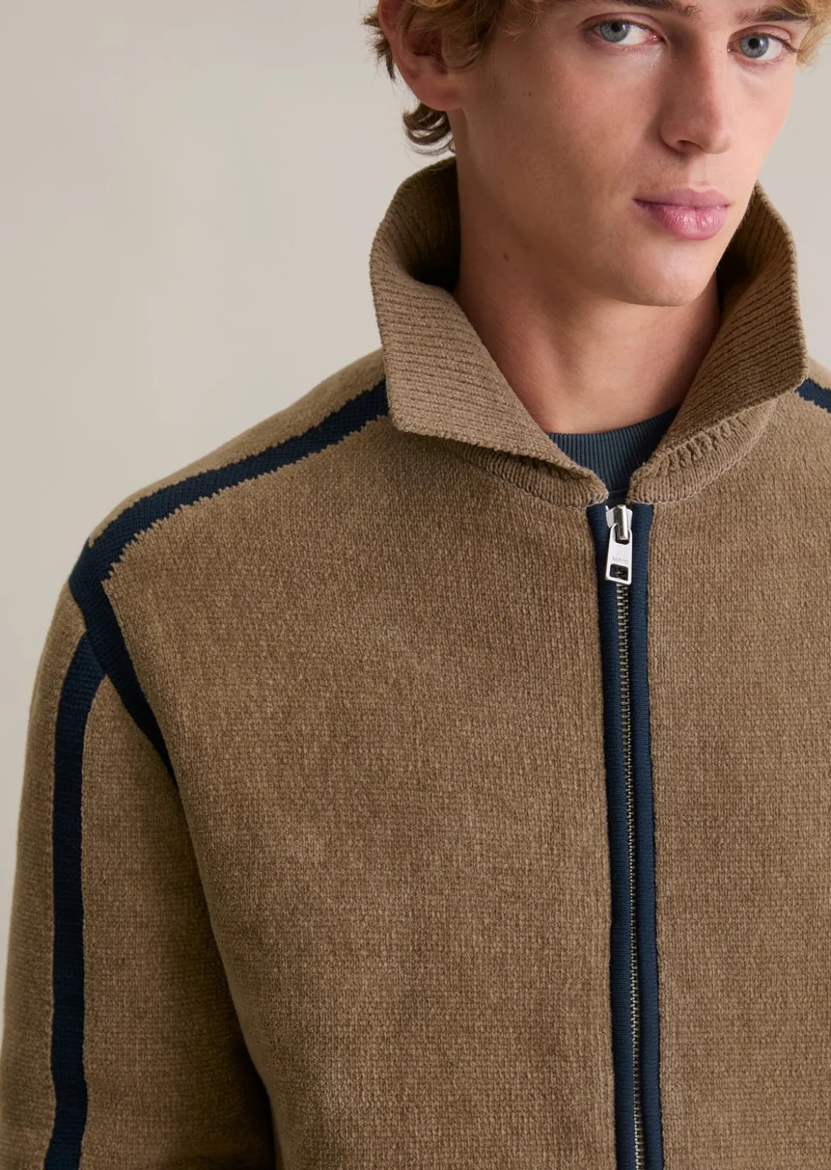 Strickjacke regular aus weichem Bio-Baumwoll-Chenille