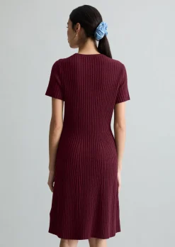 Strickkleid slim aus geripptem Organic Cotton-Mix