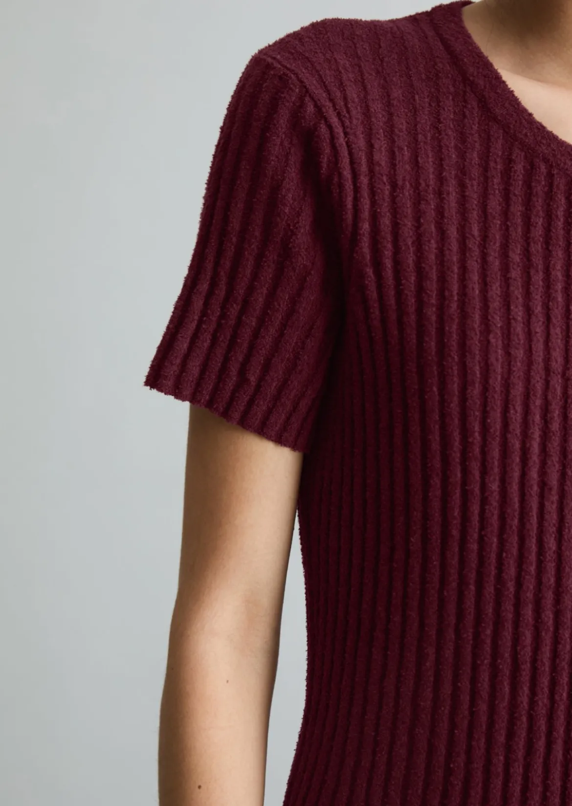 Strickkleid slim aus geripptem Organic Cotton-Mix