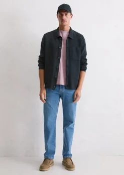 Strick-Overshirt regular aus reiner Bio-Baumwolle