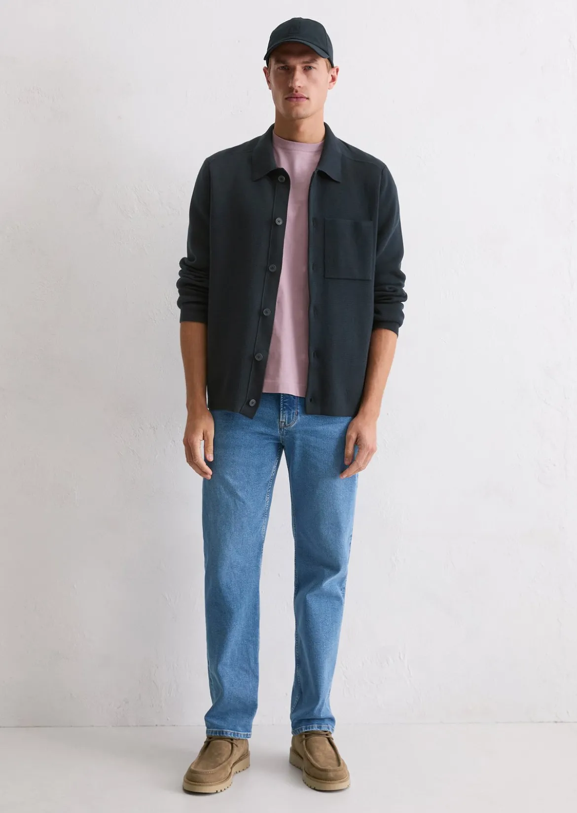 Strick-Overshirt regular aus reiner Bio-Baumwolle