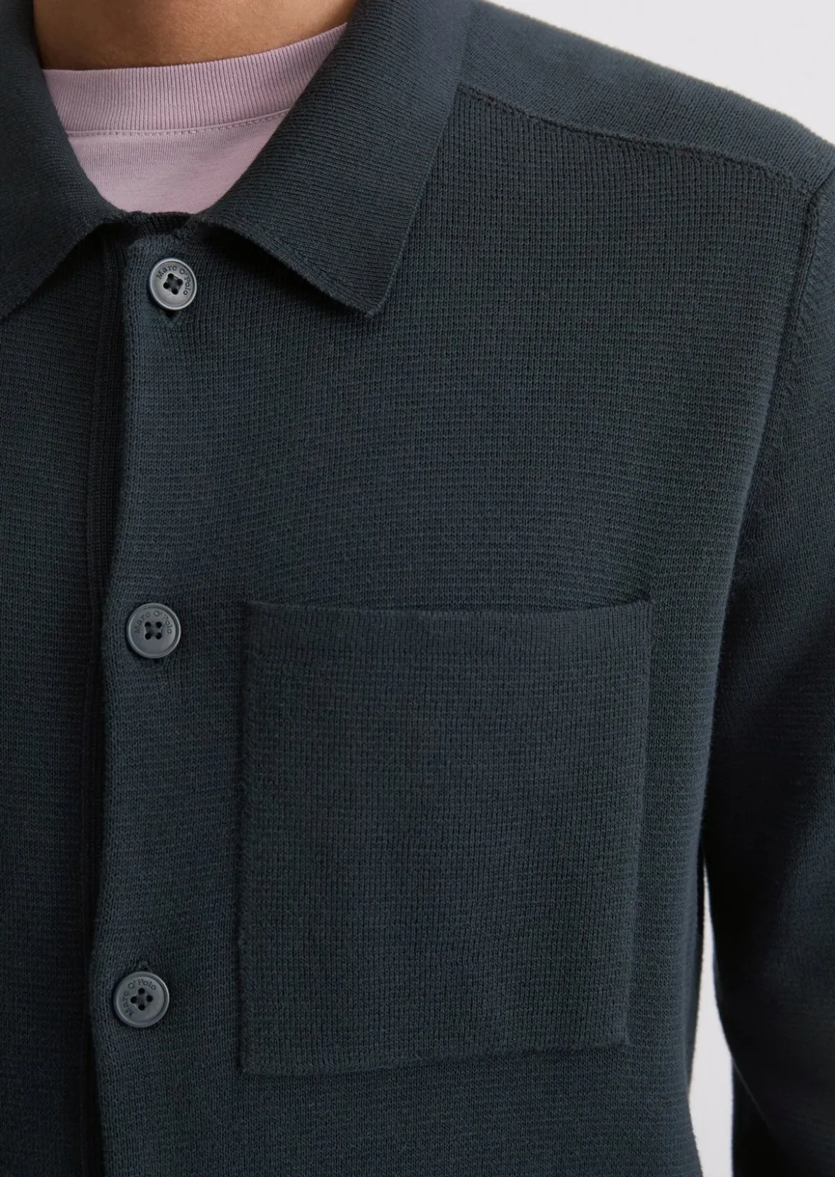 Strick-Overshirt regular aus reiner Bio-Baumwolle