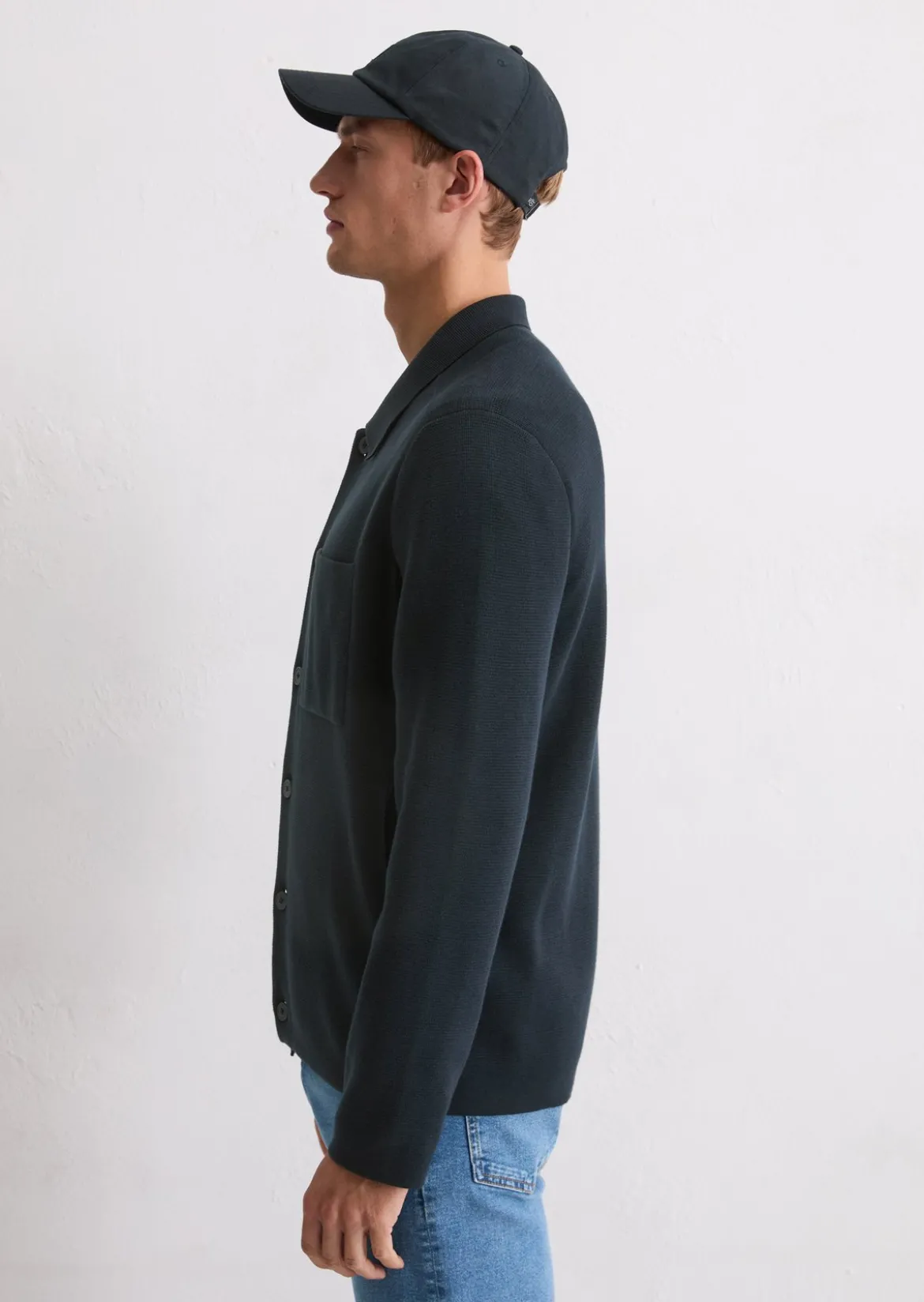 Strick-Overshirt regular aus reiner Bio-Baumwolle