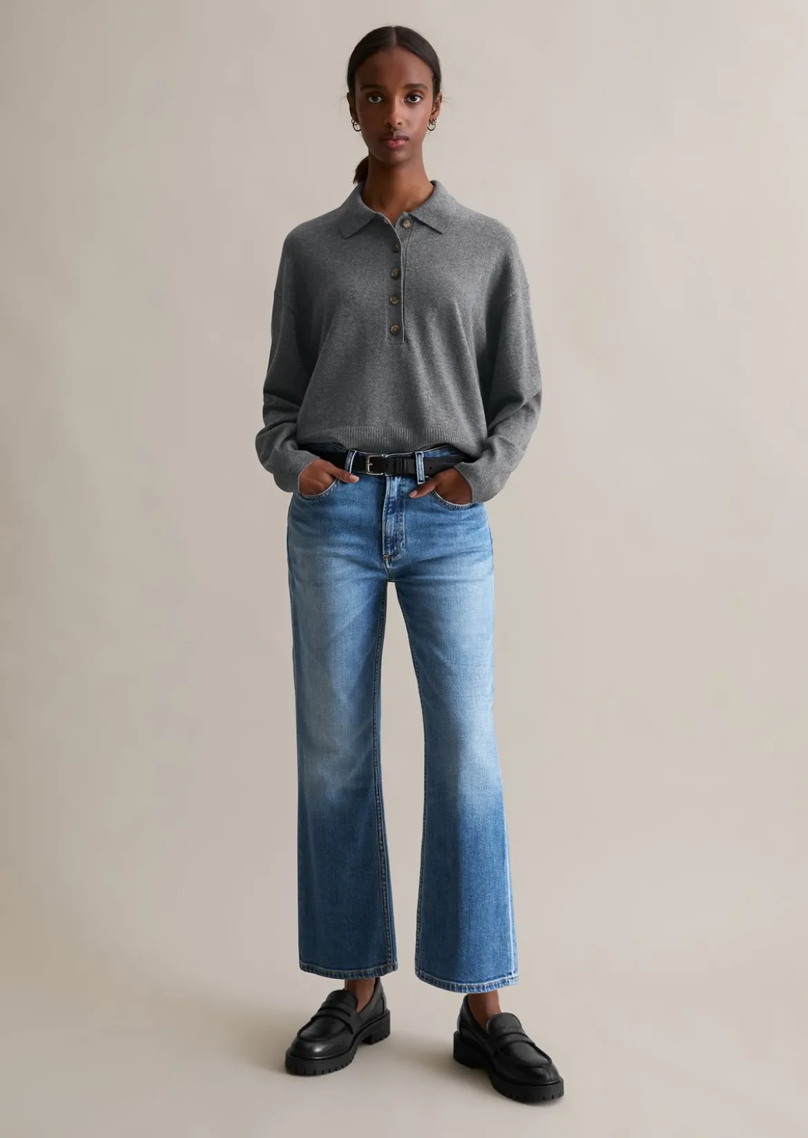Strickpolo relaxed aus Soft Cotton Stretch