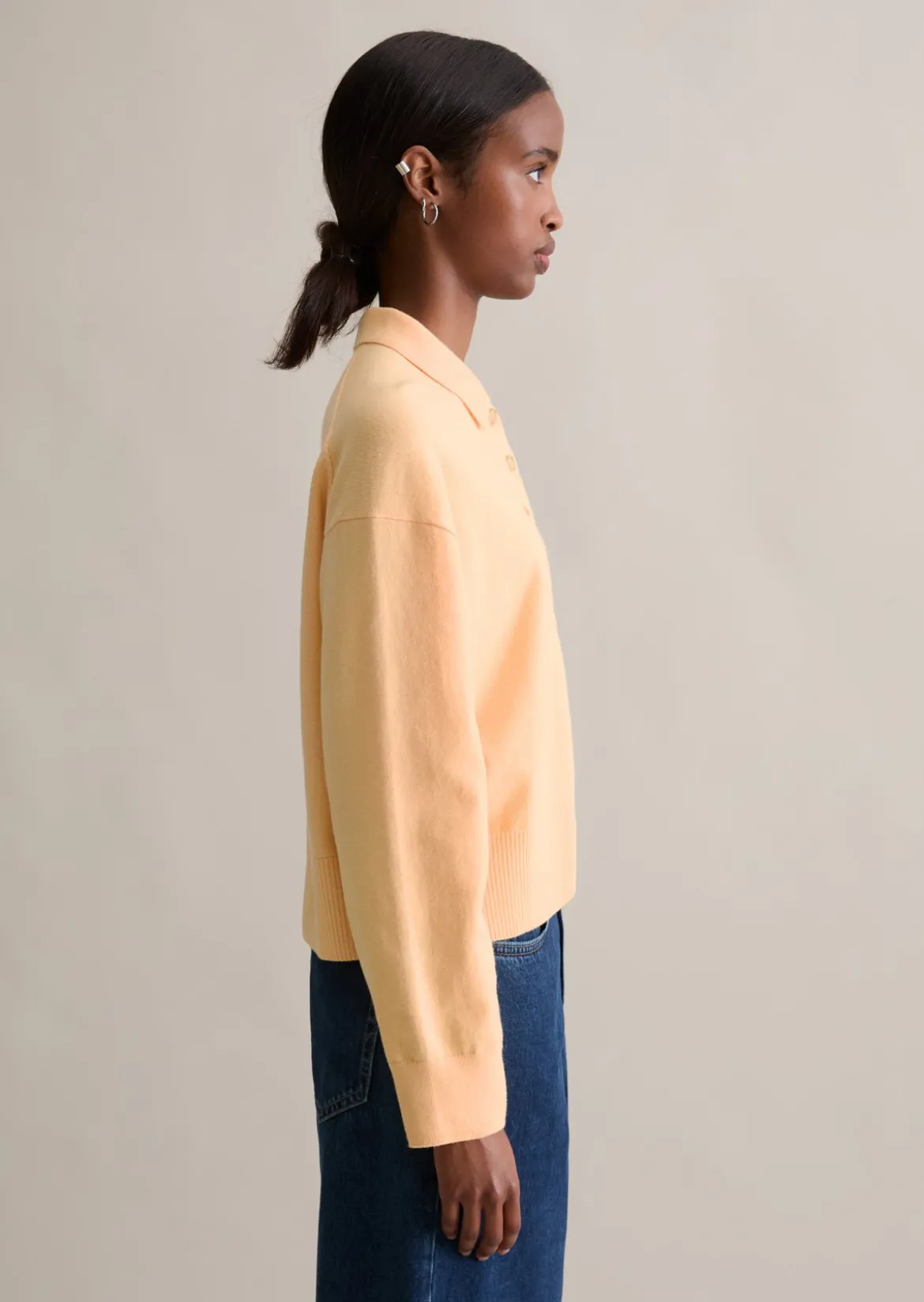 Strickpolo relaxed aus Soft Cotton Stretch