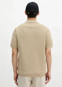Strick-Poloshirt regular aus reiner Bio-Baumwolle