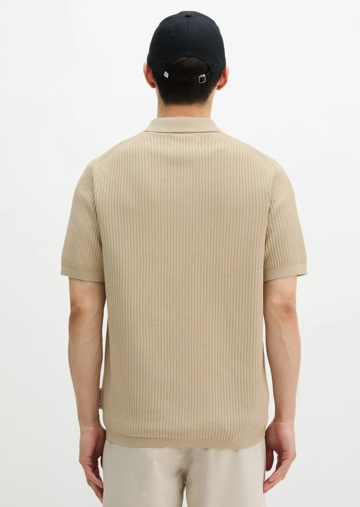 Strick-Poloshirt regular aus reiner Bio-Baumwolle