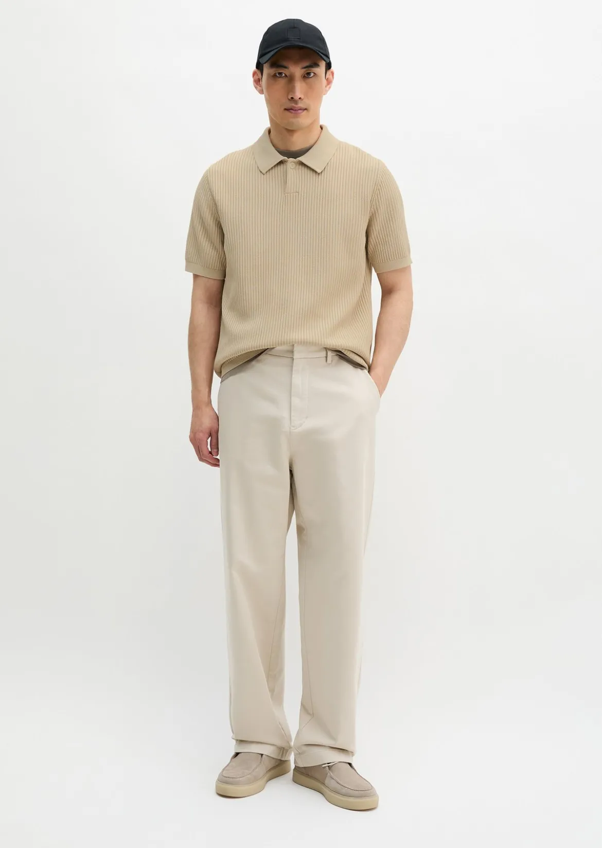 Strick-Poloshirt regular aus reiner Bio-Baumwolle