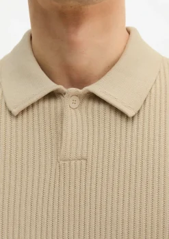 Strick-Poloshirt regular aus reiner Bio-Baumwolle