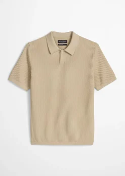 Strick-Poloshirt regular aus reiner Bio-Baumwolle
