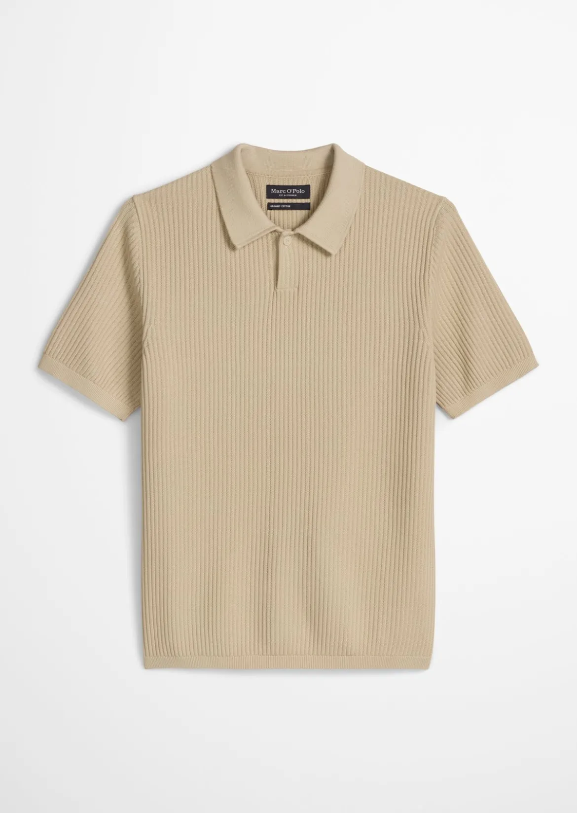 Strick-Poloshirt regular aus reiner Bio-Baumwolle