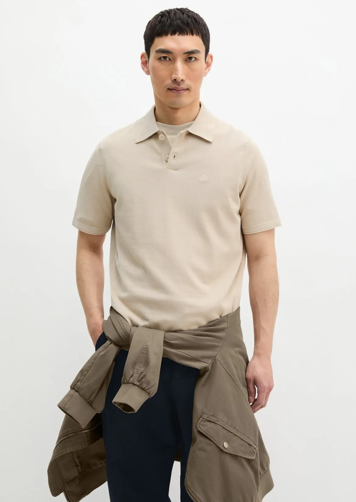 Strick-Poloshirt regular aus zertifizierter Bio-Baumwolle