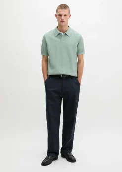 Strick-Poloshirt regular aus reiner Bio-Baumwolle