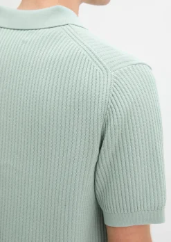 Strick-Poloshirt regular aus reiner Bio-Baumwolle