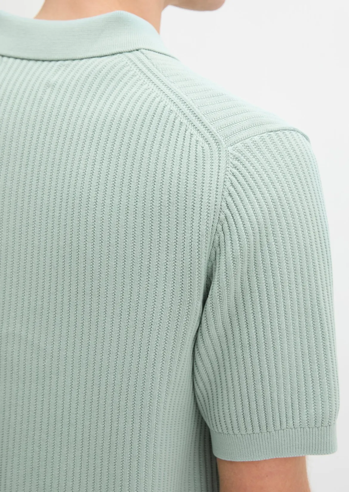Strick-Poloshirt regular aus reiner Bio-Baumwolle