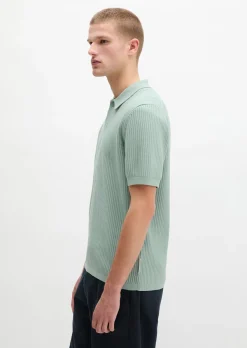 Strick-Poloshirt regular aus reiner Bio-Baumwolle