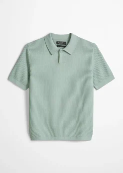 Strick-Poloshirt regular aus reiner Bio-Baumwolle