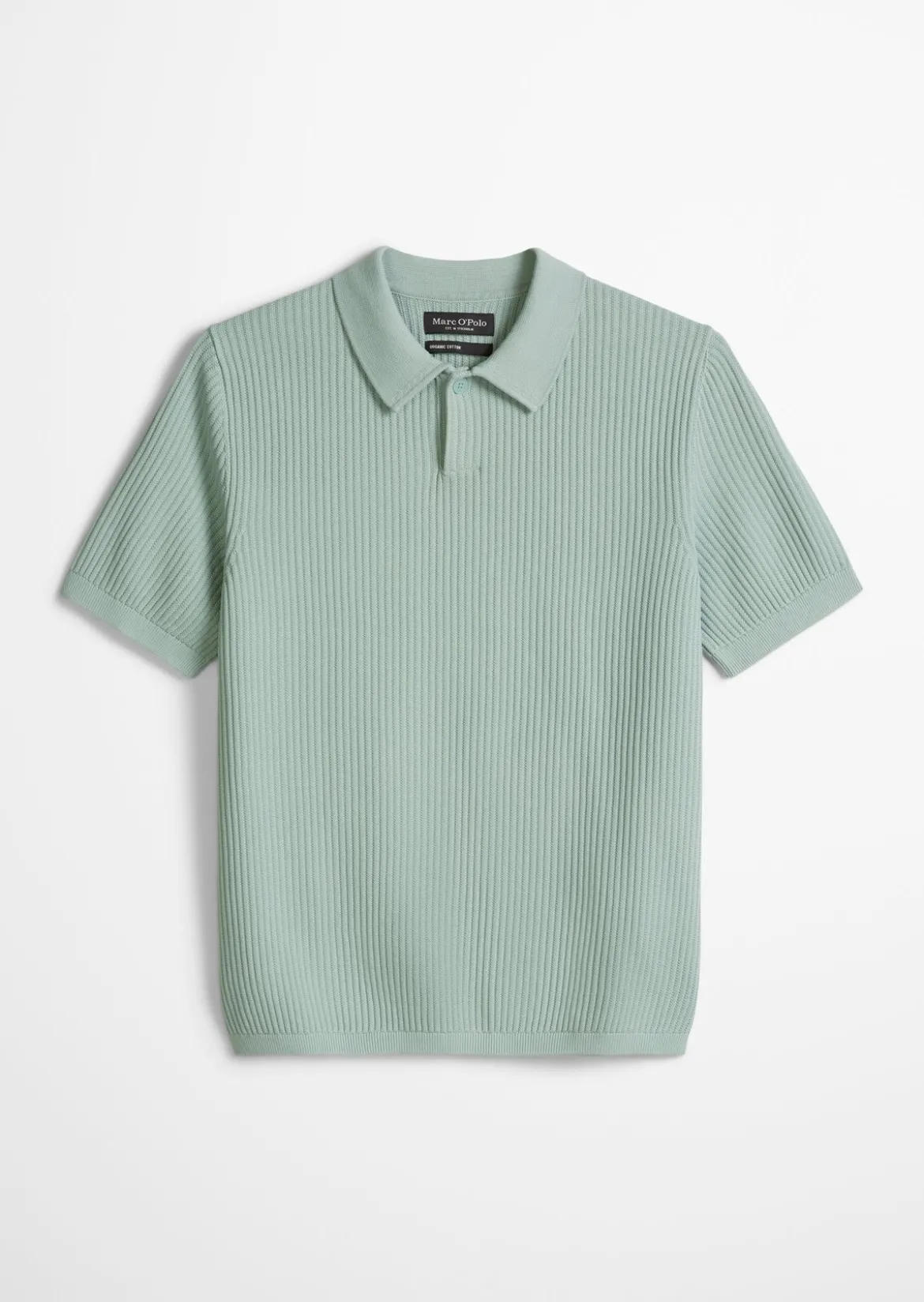 Strick-Poloshirt regular aus reiner Bio-Baumwolle