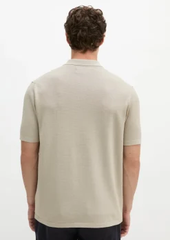 Strick-Poloshirt regular aus reiner Bio-Baumwolle