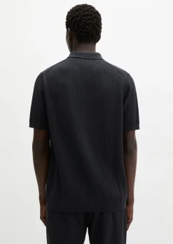 Strick-Poloshirt regular aus reiner Bio-Baumwolle