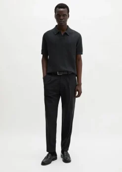 Strick-Poloshirt regular aus reiner Bio-Baumwolle